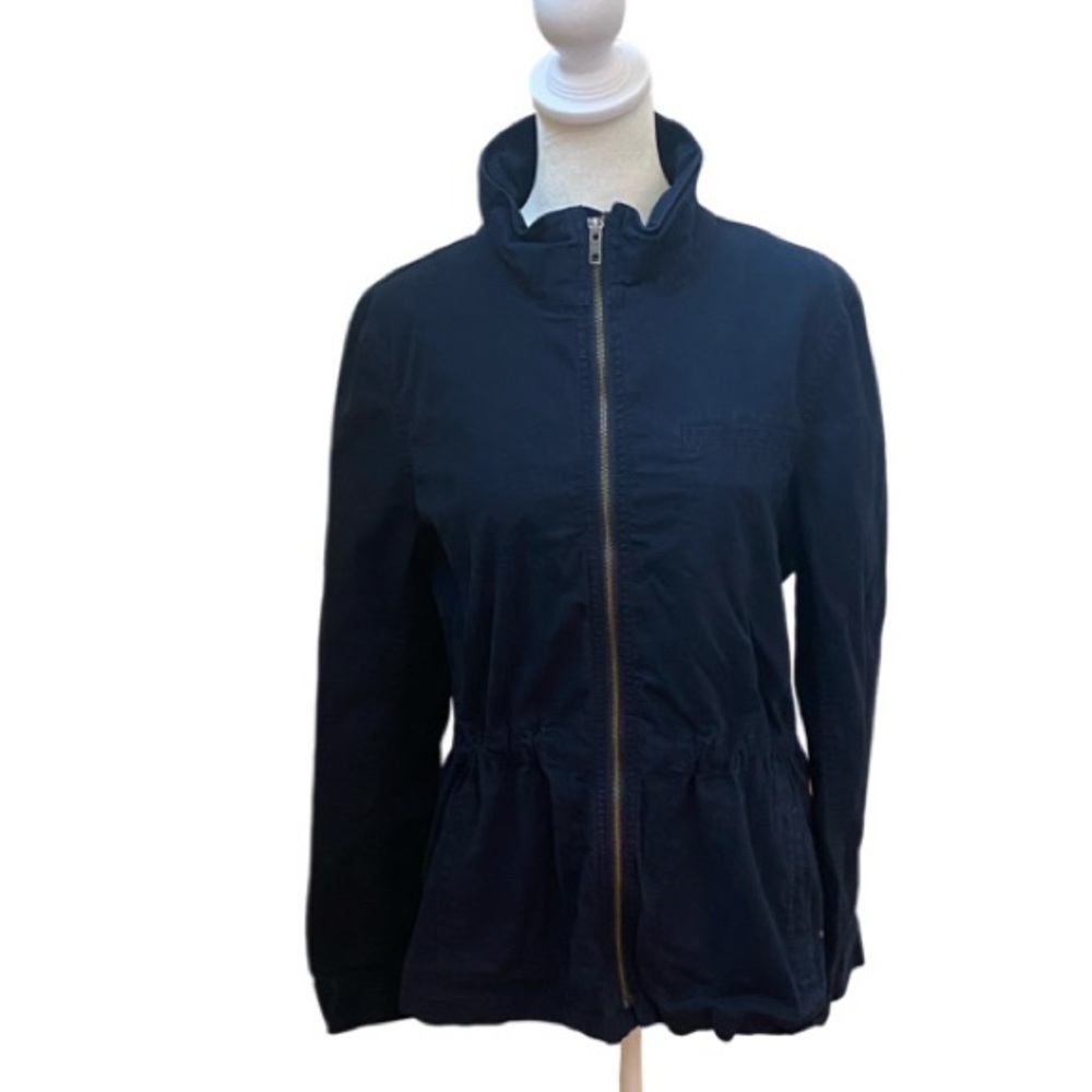 LOFT Outlet Dark Blue Utility Jacket. Size M. Adjustable Waist, Full Zip.